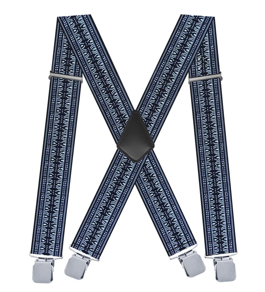 Men's 5 Cm Elastic Casual Polyester Suspenders with Clips