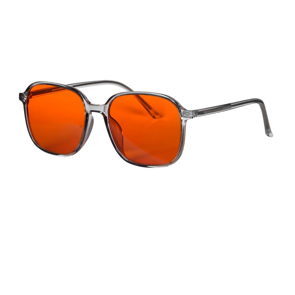SHINU Brand Glasses Men Women Square Shape Red Lens For Better Sleep Blue Light Blocking Glasses Orange Lens For Computer Gaming