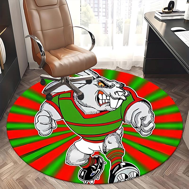 Rabbit Sports Mascot Chair mat Round Rug-Office carpet, Non-slip, Suitable for Living Rooms, Bedrooms decor.1205026a