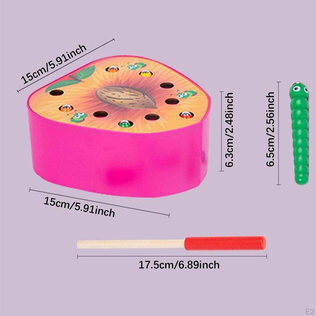 Magnetic Worm Catch Game Fine Motor Skills Color Cognitive