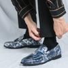 Luxury Designer New Men's Tassel Snakeskin Patent Leather Casual Driving Shoes Formal Wedding Dress Homecoming Zapatos Hombre