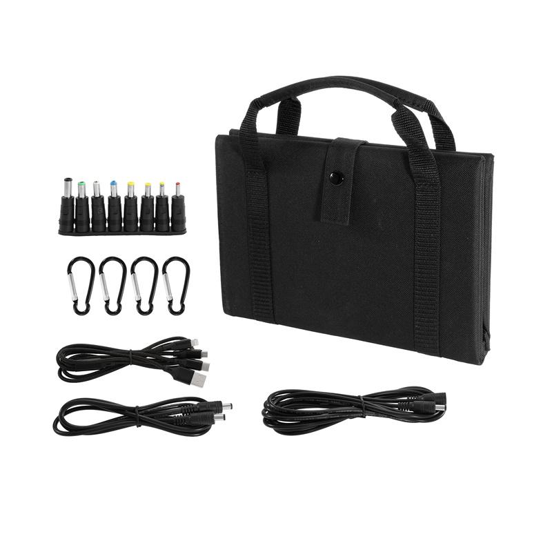 

120 Вт 18 В PET солнечная панель портативный складной солнечный пакет двойной USB + DC выход зарядное устройство для телефона на открытом воздухе походный кемпинг источник питания чёрный