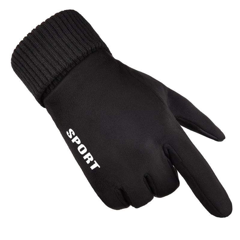 Men s Winter Suede Full-Finger Touchscreen Gloves