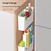 Wall-Mounted Storage Box for Kitchen and Bathroom, No-Drill Cling Film and Shampoo Holder.