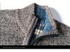 Men's Korean Style Loose Plus Size Fleece-Lined Cardigan Sweater - Solid Color, Autumn/Winter