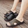 Herren Hausschuhe Weite Handfläche Sandalen Outdoor Sommer Schwarz Flache Sandalen Offene Zehen Strandschuhe für Vater Übergröße