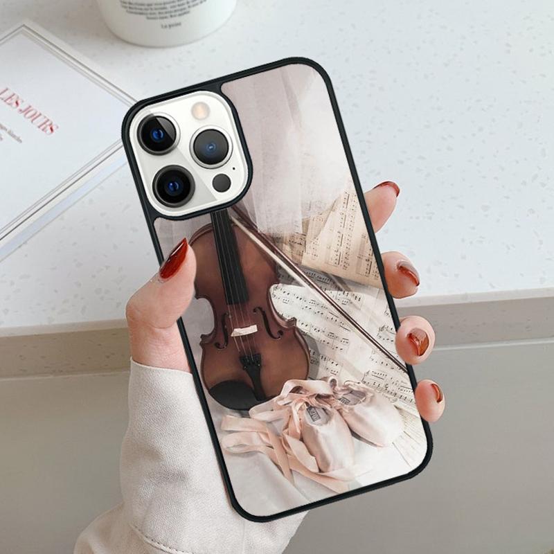 Violin and Musical Note Phone Case For iPhone 17 Air 11 12 13 14 15 16 Pro Max Cover For iPhone 17 Air Max Plus Coque Shell