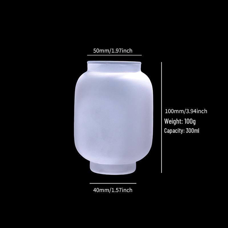 Zen Style Frosted Glass Teacup: High Temp Resistant for Home or Cafe