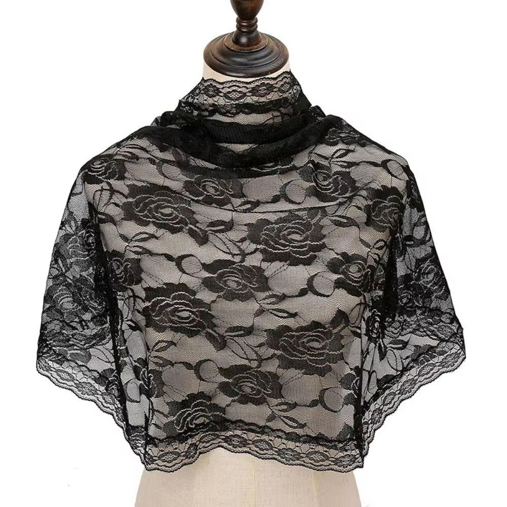 Rose Mantilla Veil Romantic Head Covering Fashion Accessory Women Scarf  Chapel Service