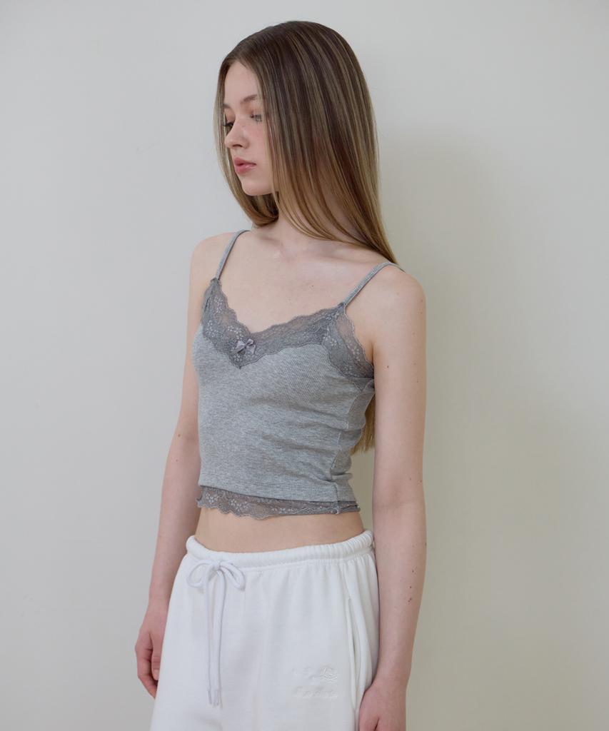 ROSEFRANTZ Lace Trim Sleeveless [Gray]