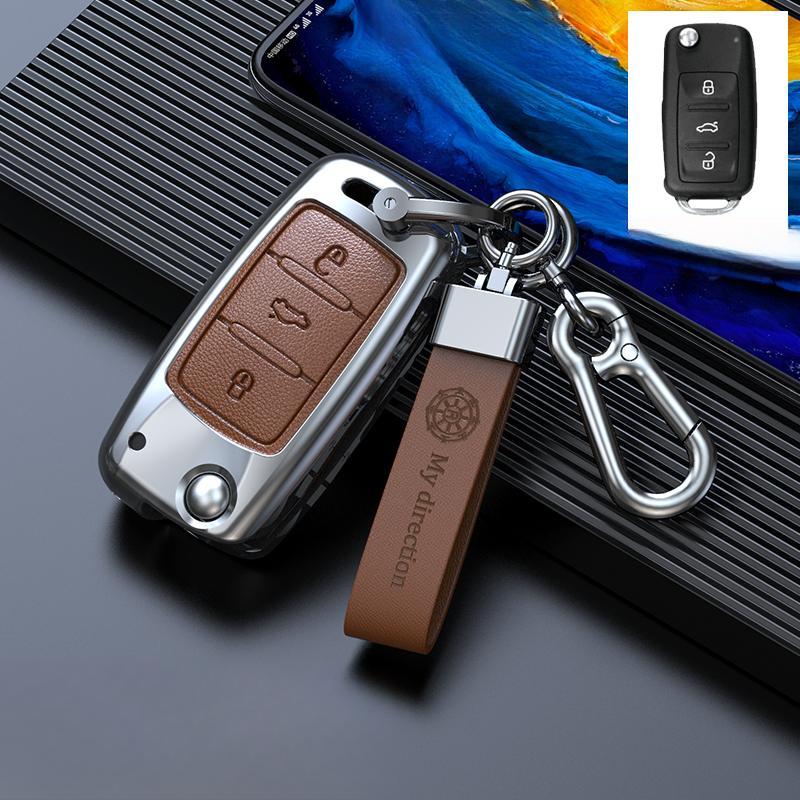 

Для VW Volkswagen Polo Golf 4 5 6 7 T5 MK7 Tiguan Passat B6 B5 Octavia A5 A7 Leon FR 2 Ibiza Area Чохол-кришка для ключа автомобіля