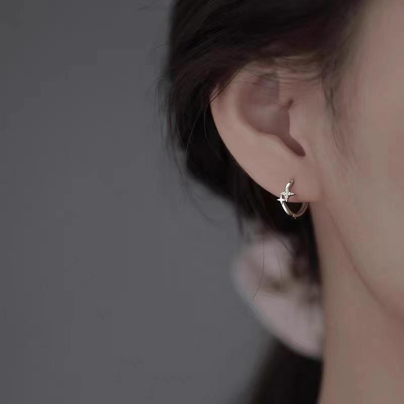 Star Ear Buckle Women'S Niche Design Sense Micro-Diamond-Encrusted Mango Star Stud Earrings Light Luxury High-End Spring And Summer Earrings