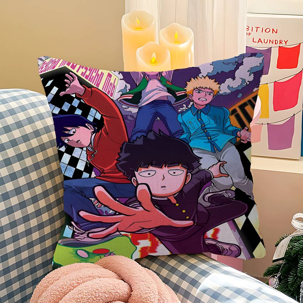 Japan Anime Mob Psycho 100 Personalisierte Bildtext Heimdekorationskissen Haushaltsgeschenke 45x45cm