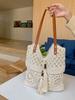 Large Capacity Cott Woven Shoulder Bag for Women Hollow Tote Seaside Holiday Beach Bags Star Rivet Female Travel Handbags