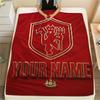 Custom Name,Manchester Red Devils Printed Flannel Blanket, Soft Throw for Bedroom Sofa, Washable,fan Merchandise, Great Gift.chl