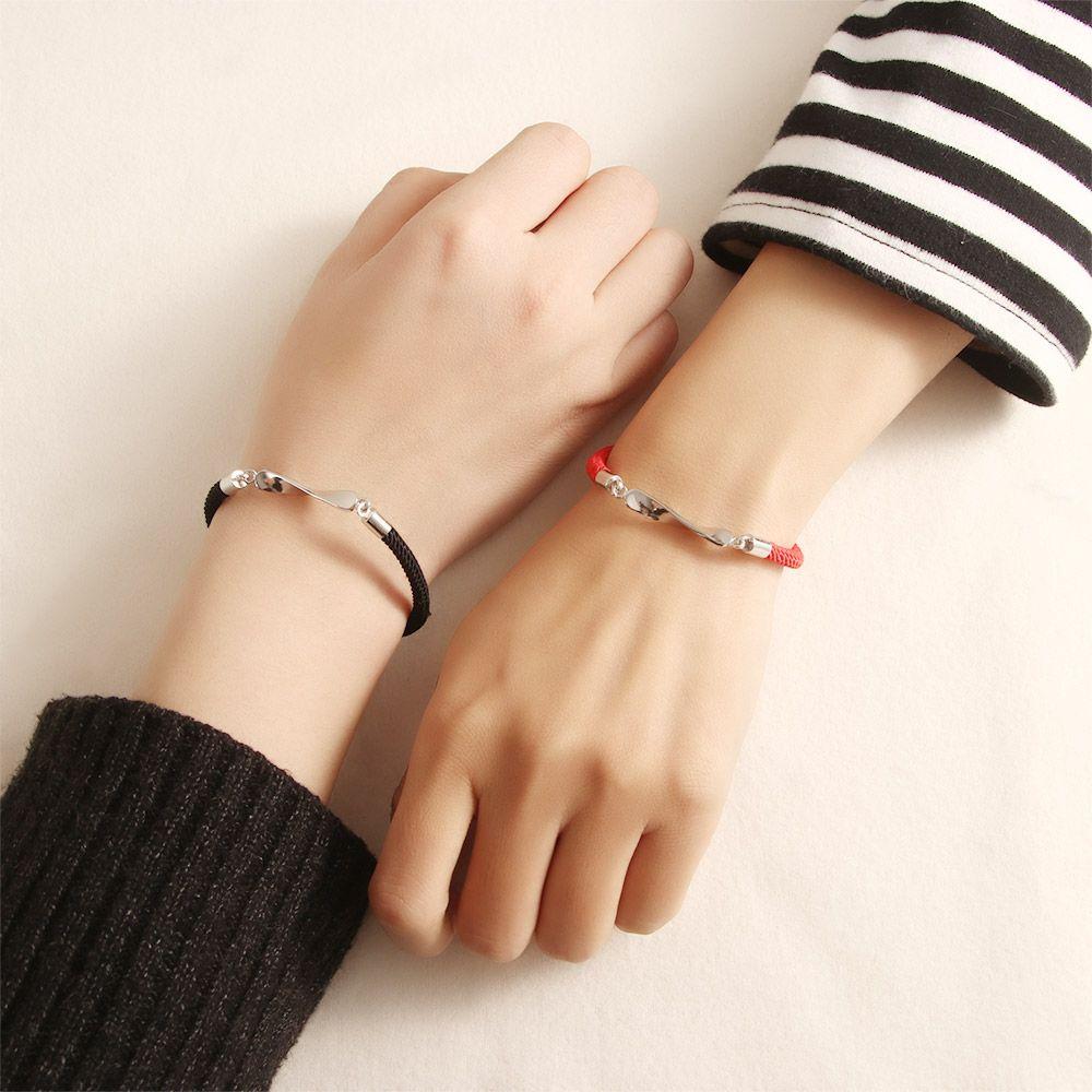 Jewelry Accessories Women Alloy Men Wave Weaving Rope Couples Bracelets Hand Rope Friend Bracelet Mobius Ring