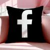 Social FFFFacebookSS Cushion Cover Breathable Linen Pillowcase Summer Odorless EcoFriendly Invisible Zipper Washable