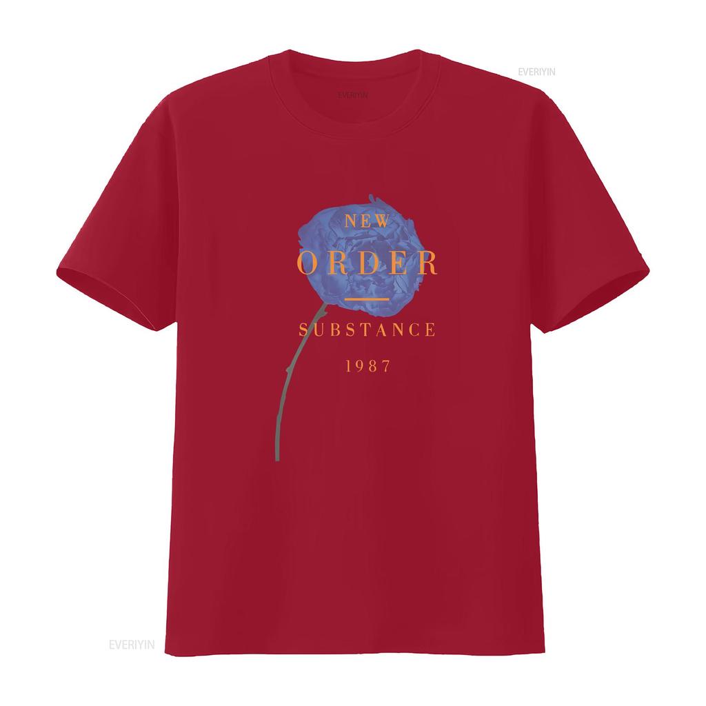 New Order Substance 1987 Band Album Full Size T Shirt S4538 Vintage Washed Soft Versatile Casual Slightly Top For Everyday Wear