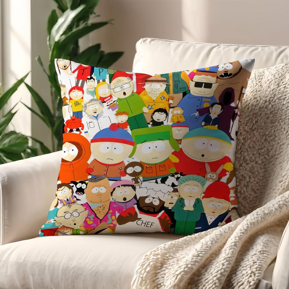 Cartoon S-South Cute P-ParkS cushion cover Pillow Case Pillowcase Soft Skin Friendly & Comfortable with a Hidden Zipper