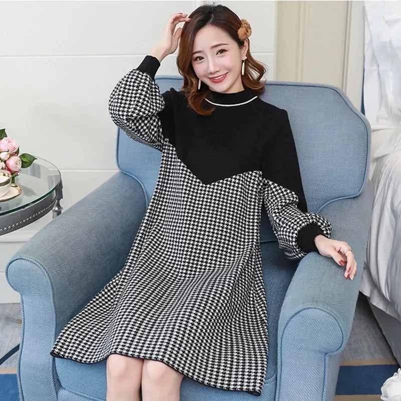 Pregnant Women Autumn Dress Set Top Does Not Show Autumn Belly Cover Dress