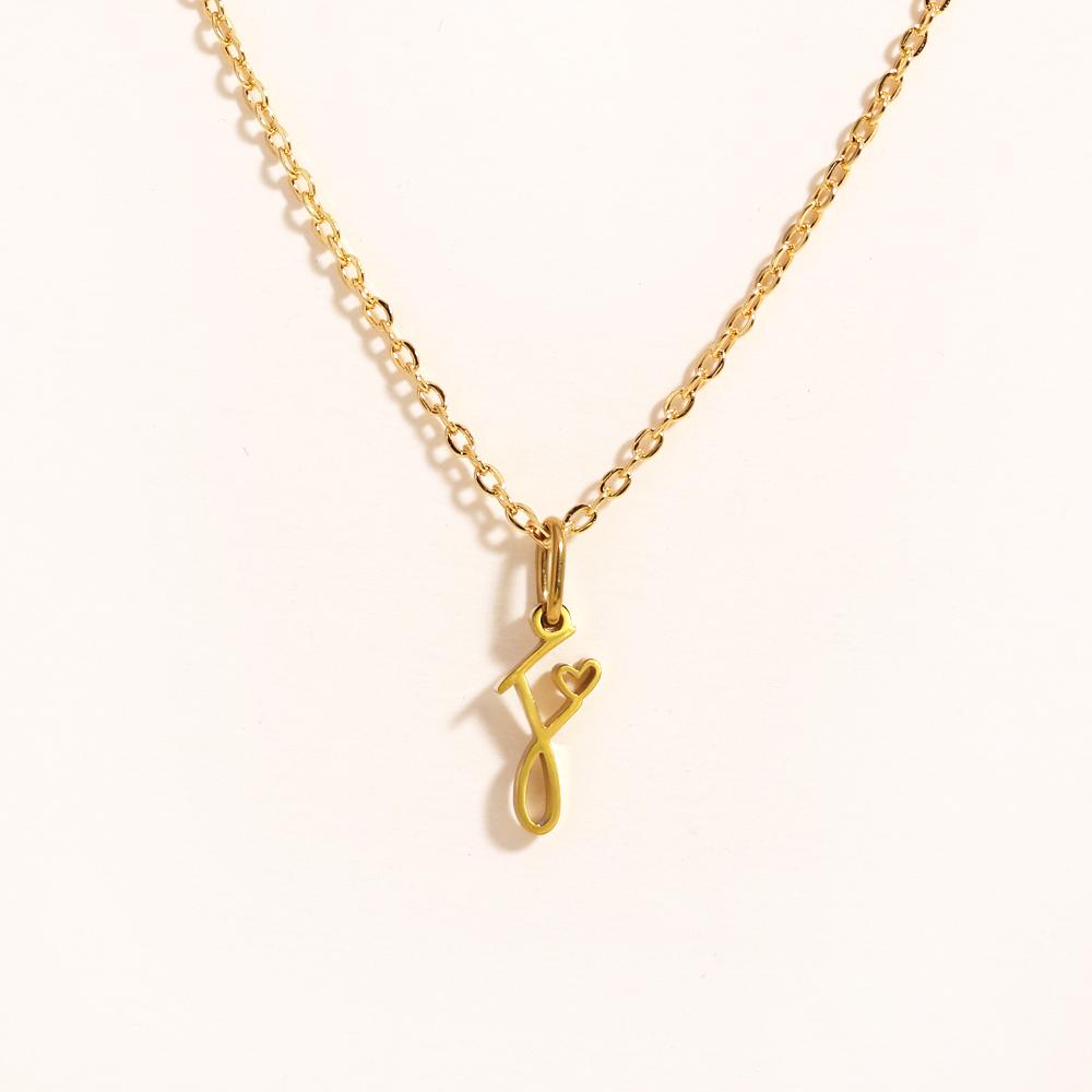 Charms Heart Initial Necklaces for Women,Gold Plated Letter Pendant Necklace, 26 Capital A-Z Stainless Steel Jewelry