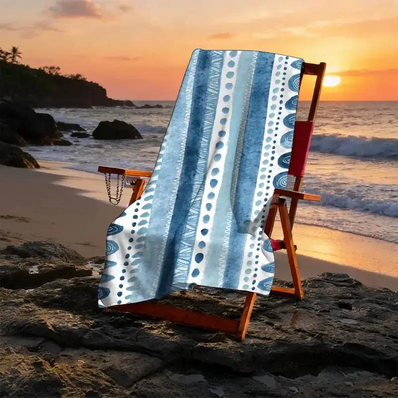 A Beach Towel Featuring a Theme of Emotional Wave Patterns, Designed for African Festival Beaches.Absorbent, And Quick-Drying,