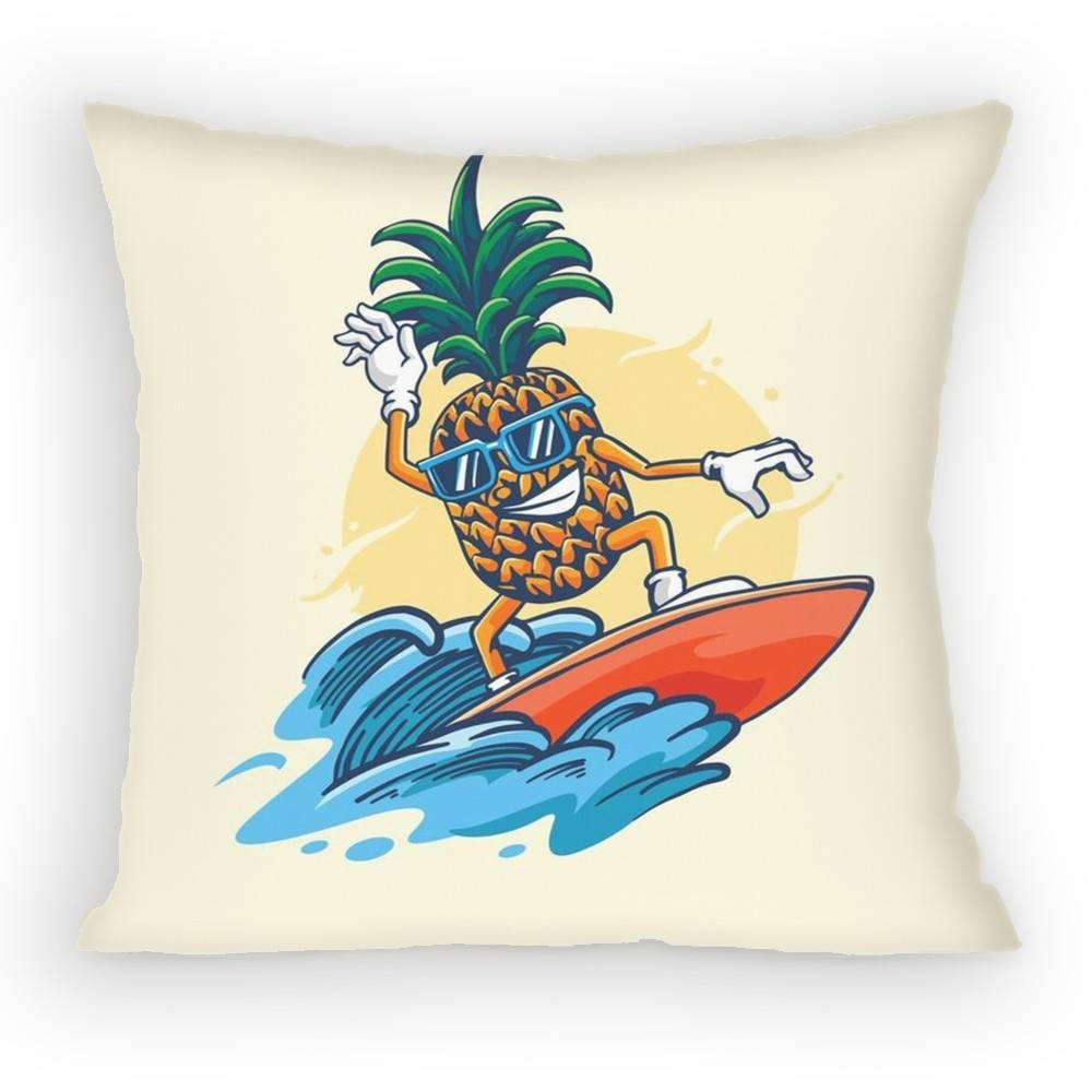 Summer Holiday Cartoon Fruit Beach Surfing Swimming Pillow Case Sofa Living Room for Bedroom Cushion Square Cushion Nap Time