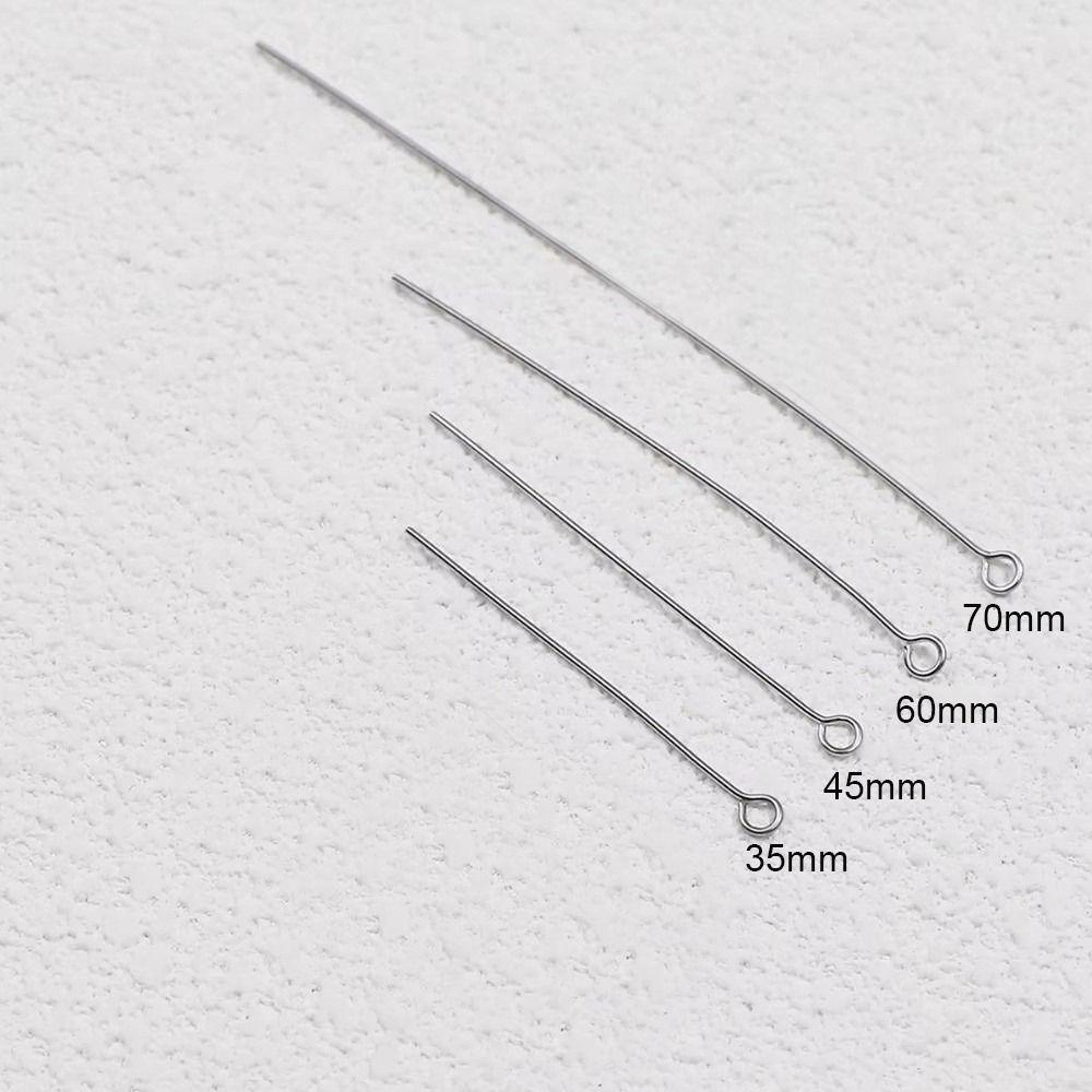 200Pcs/set Useful Metal Eye Pins Mini 35-70mm Beading Needles DIY Craft Head Pins Bracelet Jewelry Making