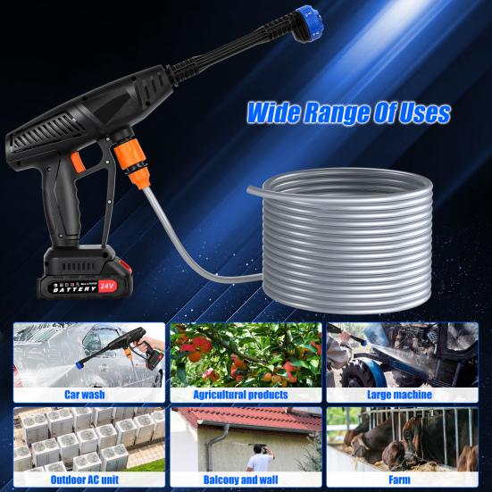 Akkubetriebener Hochdruckreiniger Akkubetriebener Hochdruckreiniger Akkubetriebener Hochdruckreiniger mit 6-in-1 verstellbaren Düsen 24V Tragbarer Auto-Hochdruckreiniger