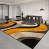 Nordic Light Luxury Stripes Carpet for Living Room Decor Soft Easy Cleaning Rugs for Bedroom Large Area Orange Brown Floor Mat