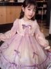 Mädchen Rosa Lolita Spitze Schleife Prinzessinnenkleid mit Puffärmeln