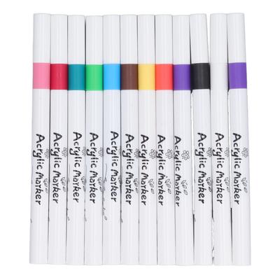 Akrylowy pisak 12 kolorów wodoodporny szybkoschnący pisaki akrylowe marker do czarnego papieru kamień