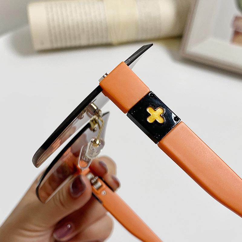 Trimmed Sunglasses Sunglasses Frameless Square Women'S High-End Trendy Glasses