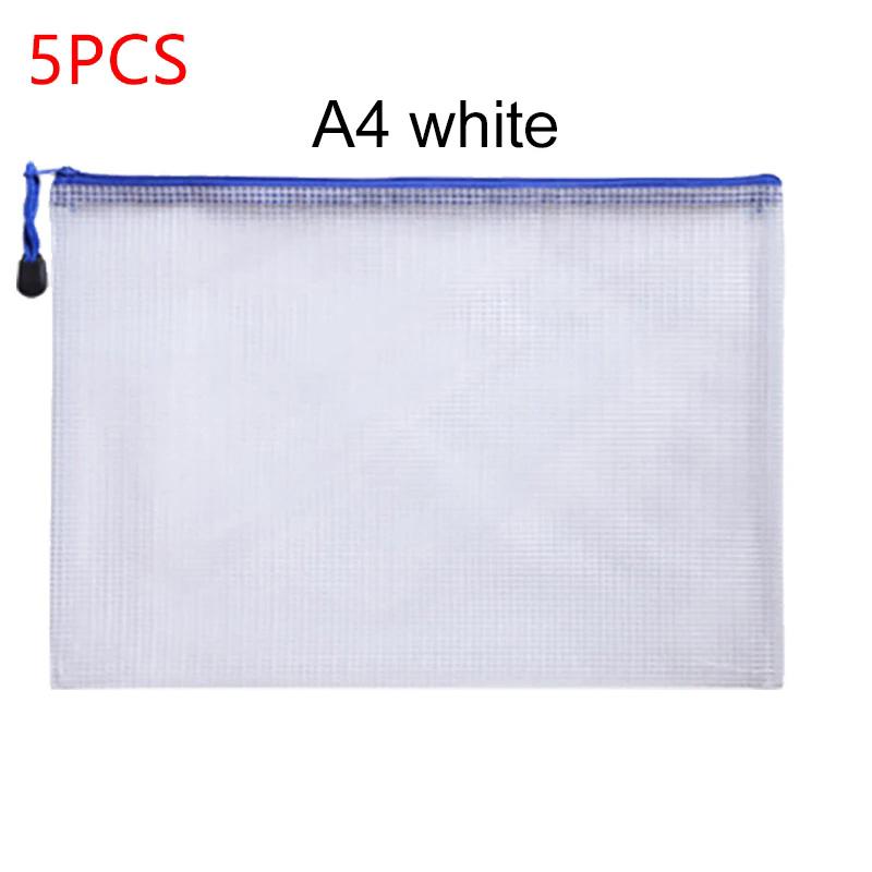 Mesh Zipper Pouch Document Bag A4/A5 Waterproof Zip File Folders Pen Bag Storage Bags School Office Supplies Document Folder TMZ