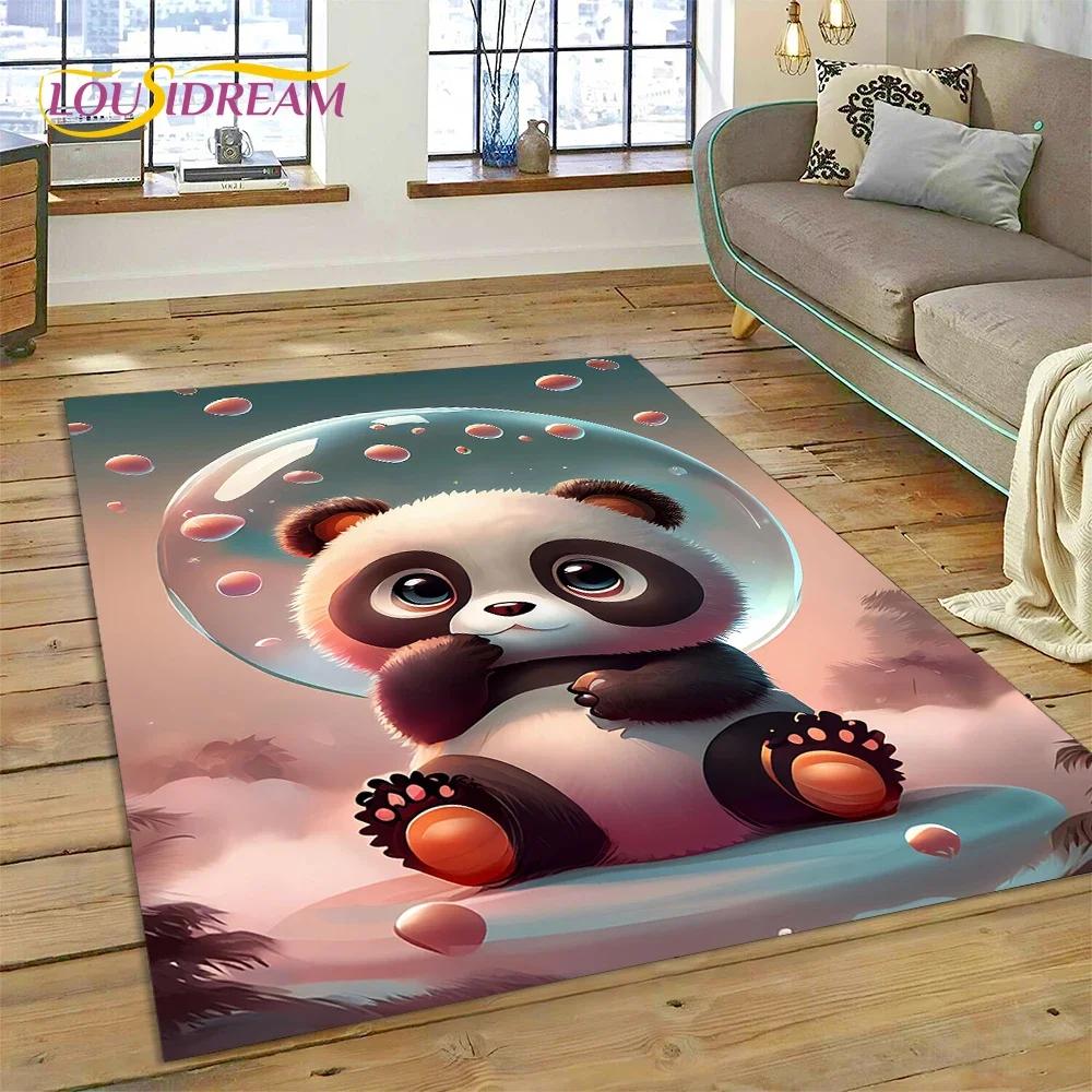 Cartoon Cute Panda Dream Animal 3D kobercový koberec do ložnice Obývací pokoj Domácí dekorace na pohovku, dětská hra Velká dekorační podložka na podlahu