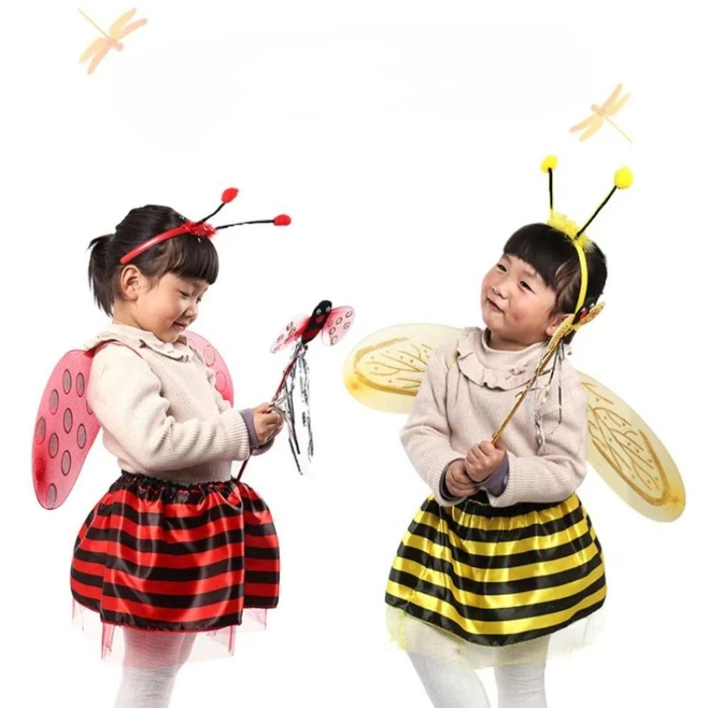 4Pcs/Set Wand Halloween Dress Up Hair Hoop Cosplay Prop Sweet Little Bee Costume  Festival