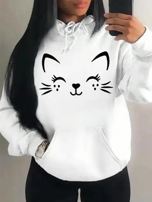 Men's and Women's Plus Size Printed Top, Loose Casual, Soft, Comfortable and Breathable, Outdoor Sports Loose Pullover Hoodie