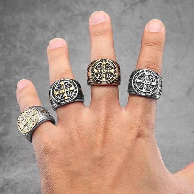 Titanstahl CSPB Kreuzring: Europäisches & Amerikanisches Trendiges Herren-Edelstahl-Accessoire
