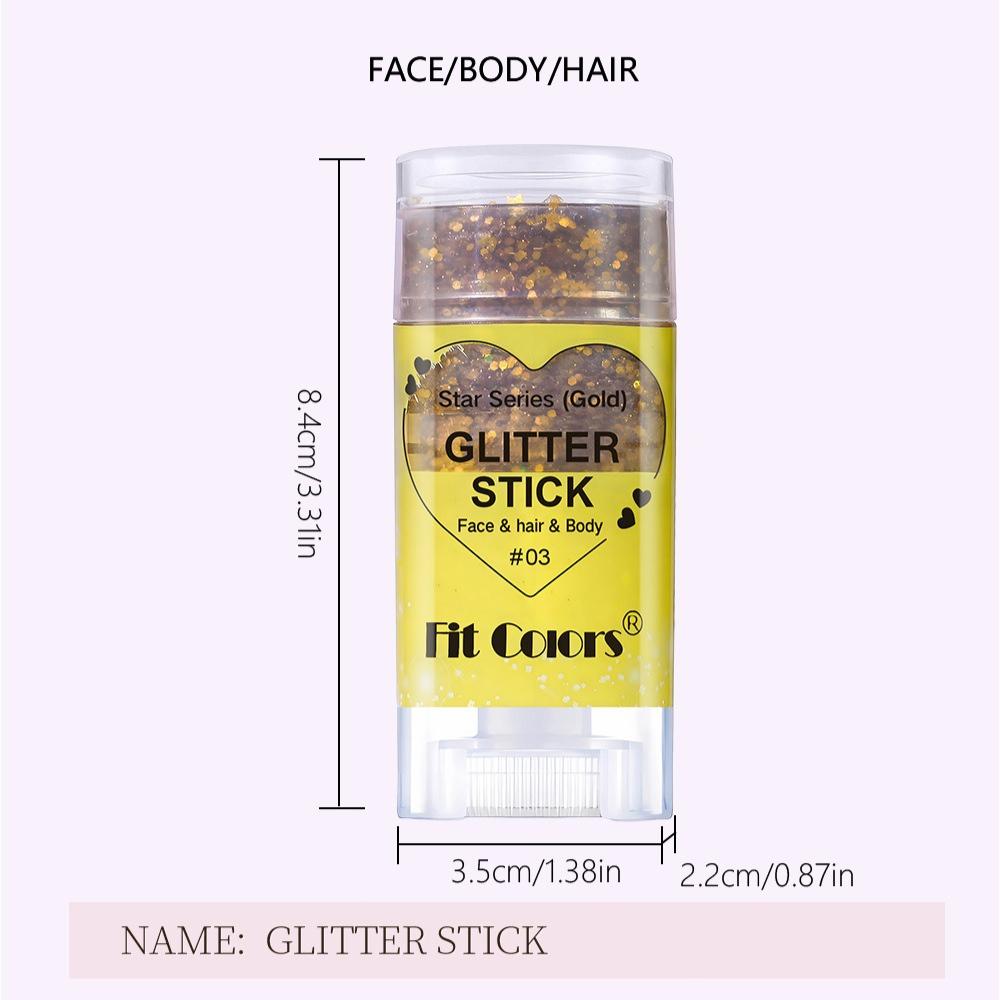 6 stuks Sterren Serie Glitter Stick Set Body Shimmer Gezicht Haar Highlighter Grof Festival Glitter Make-up voor VS 250ste Verjaardag Vuurwerkfeest Raves