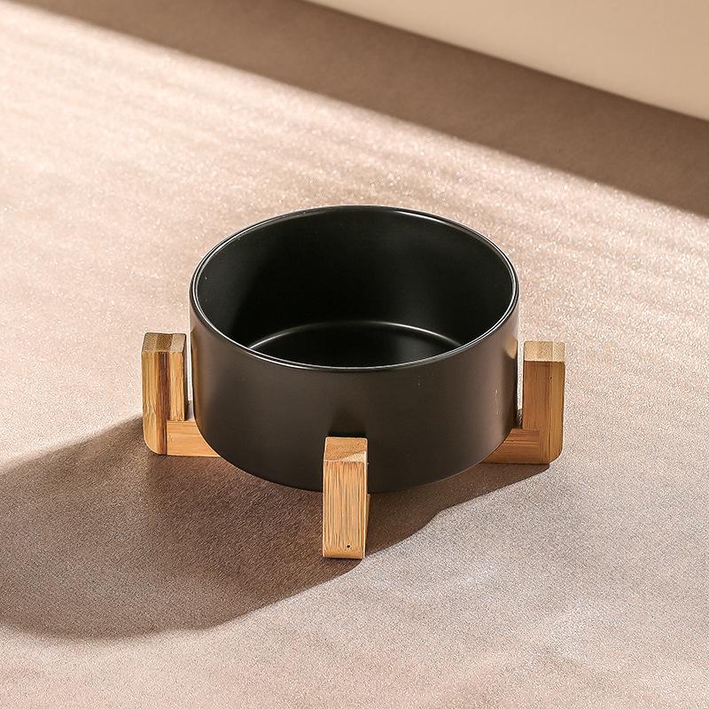 Schwarze Keramik Anti-Kipp Katze & Hund Futter-/Wassernapf