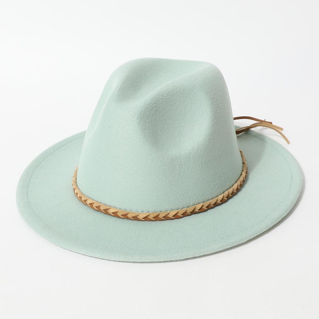 Western cowboy hat, vintage wide-brimmed jazz woolen hat, men's ribbon felt hat, Mongolian street dance Tibetan knight hat