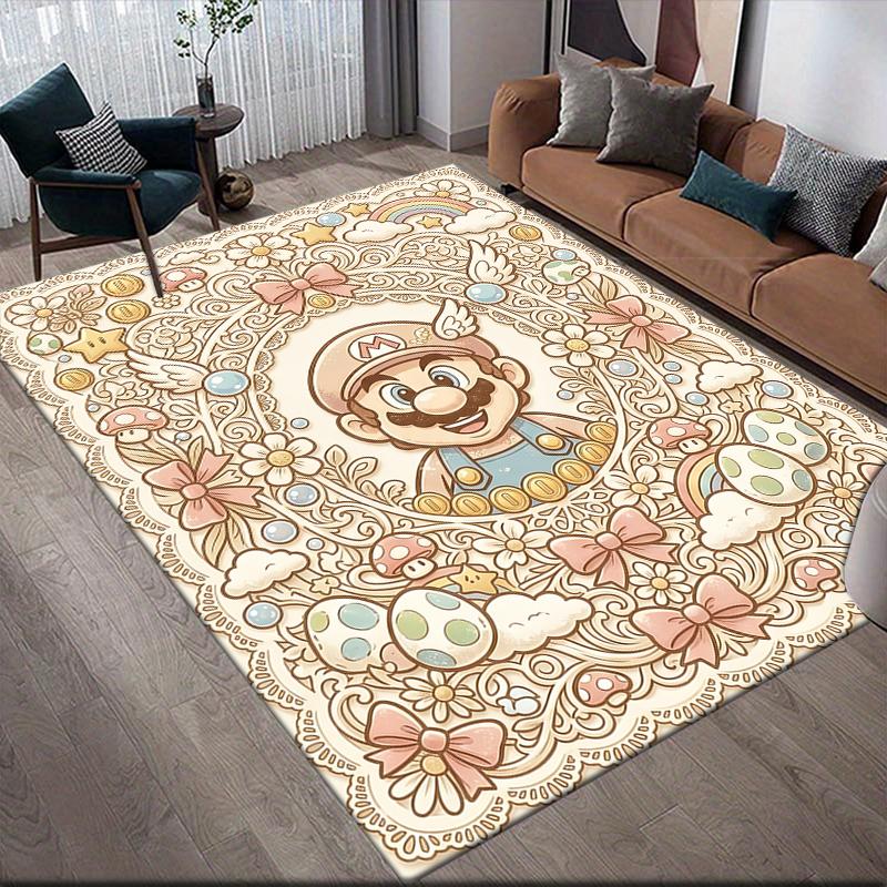 Mario Retro Area Rug, Mario Fan Cozy Carpet, Perfect Gift.chl
