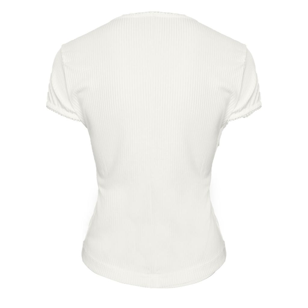 Fashionable Hottie Button Short Sleeve Ribbed Cardigan Top