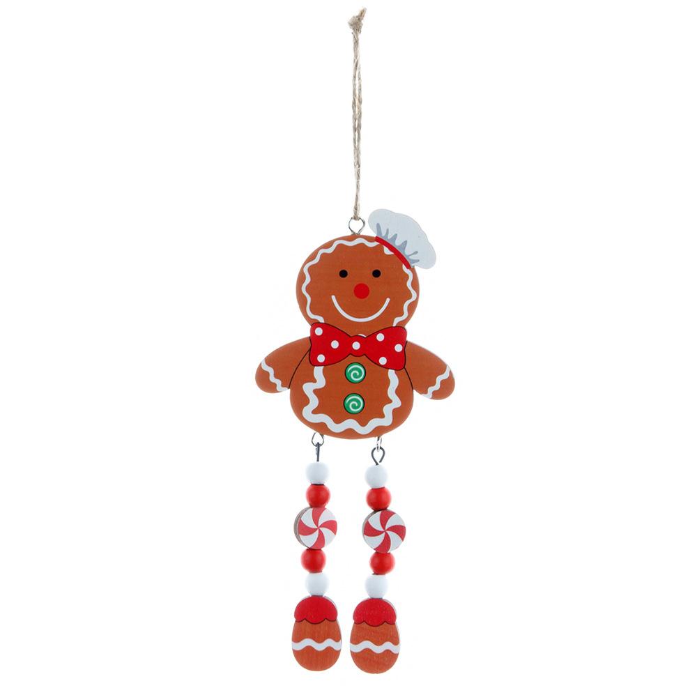 15/1ks Vánoční perníček Dřevěný Vánoční stromeček Závěsné přívěsky Ozdoby Domů Vánoční Navidad Party Dekor Nový rok Dětské dárky