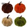 Halloween Table Centerpieces Small Artificial Velvet Pumpkin Decoration, Fall Thanksgiving Soft Stuffed Photography Props for Autumn Ornament, Harvest
