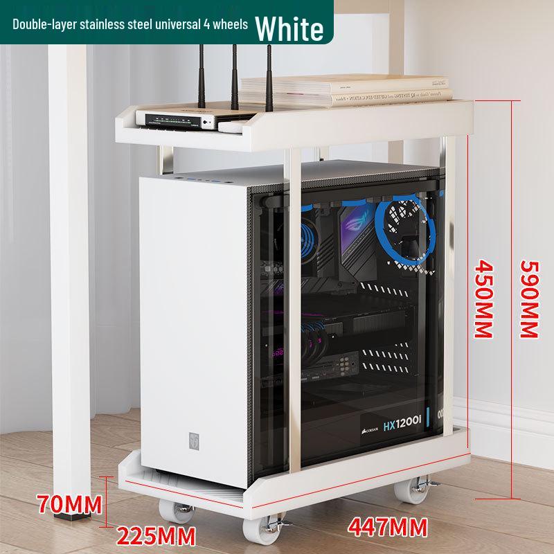 Multi-layer Mobile Storage Rack with Brakes for Office/Home