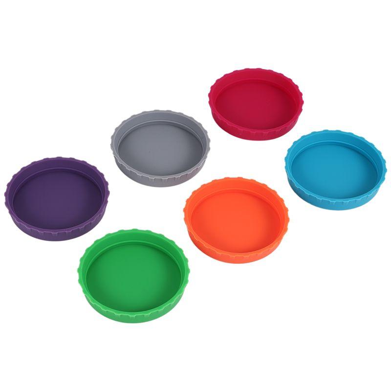 

ABUL-6Pcs Soda Lid Covers Beverage Can Lid Multi-Color Beverage Can Protector Silicone Can Covers