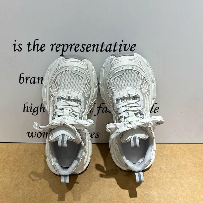 

Женские кроссовки «папины кроссовки» лето 2025 новые сетчатые дышащие на платформе спортивные кроссовки мягкая подошва легкие студенческие кроссовки для бега 40 серый