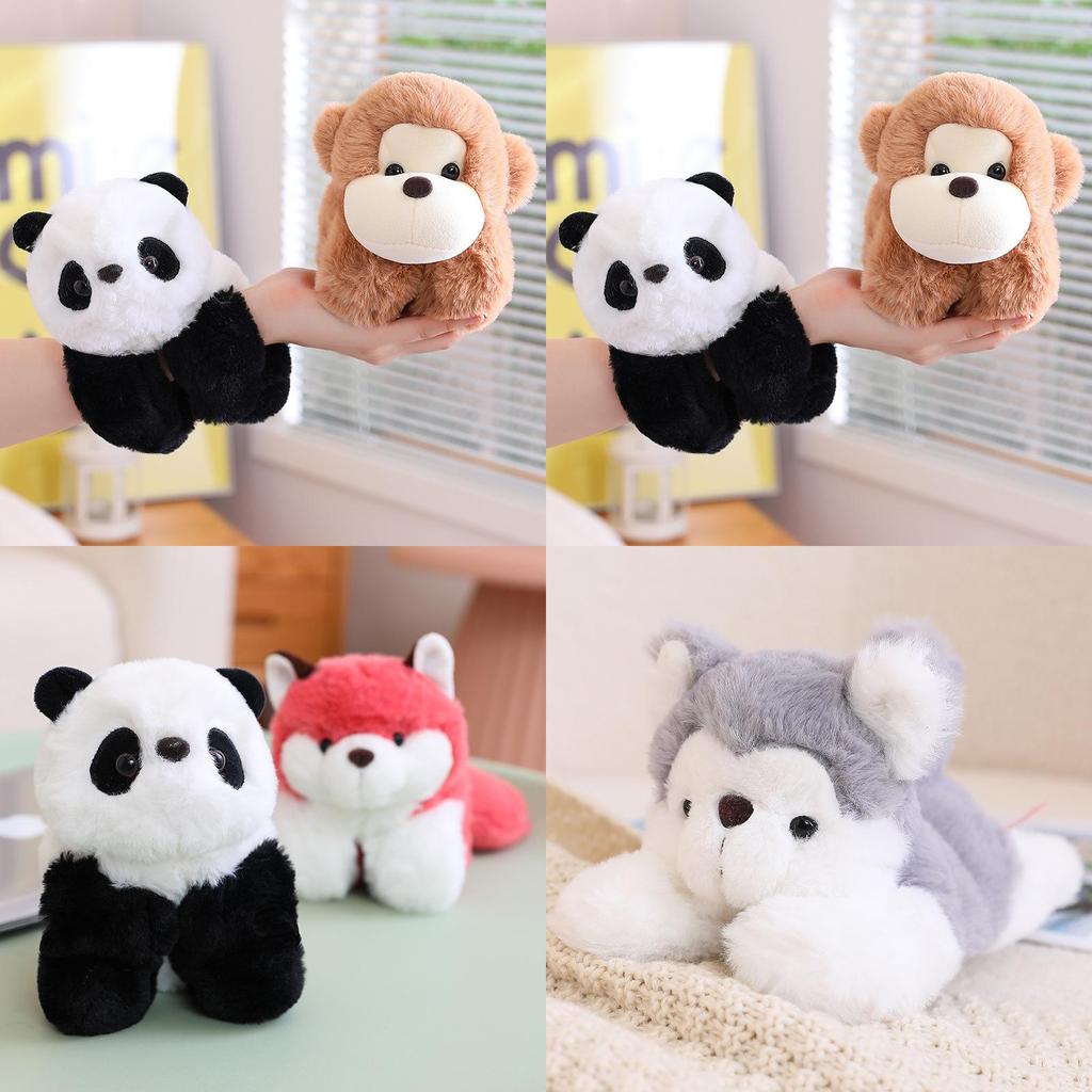 Schattige Panda Aap Klaparmband Pluche Speelgoed Polsband Dier Decoratieve Accessoires Voor Kinderen 75 Tekens