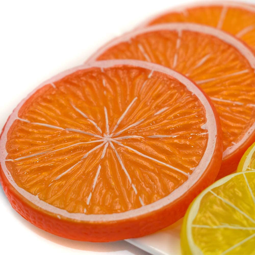 10 Pcs Fake Lemon Slice Lemon Block Artificial Fruit Highly Simulation Lifelike Model for Home Party Decoration